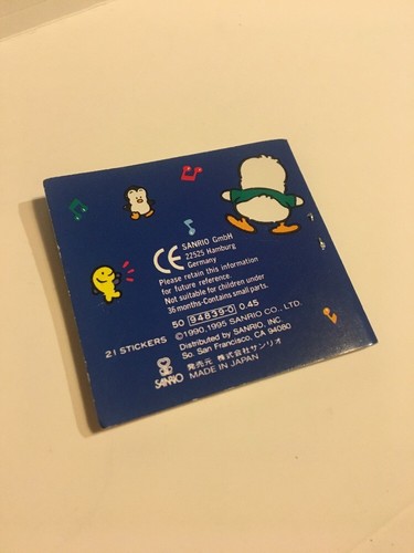 RARE Vintage Sanrio Pekkle Duck Mini Sticker Book 1995 NEW Perfect Stickers