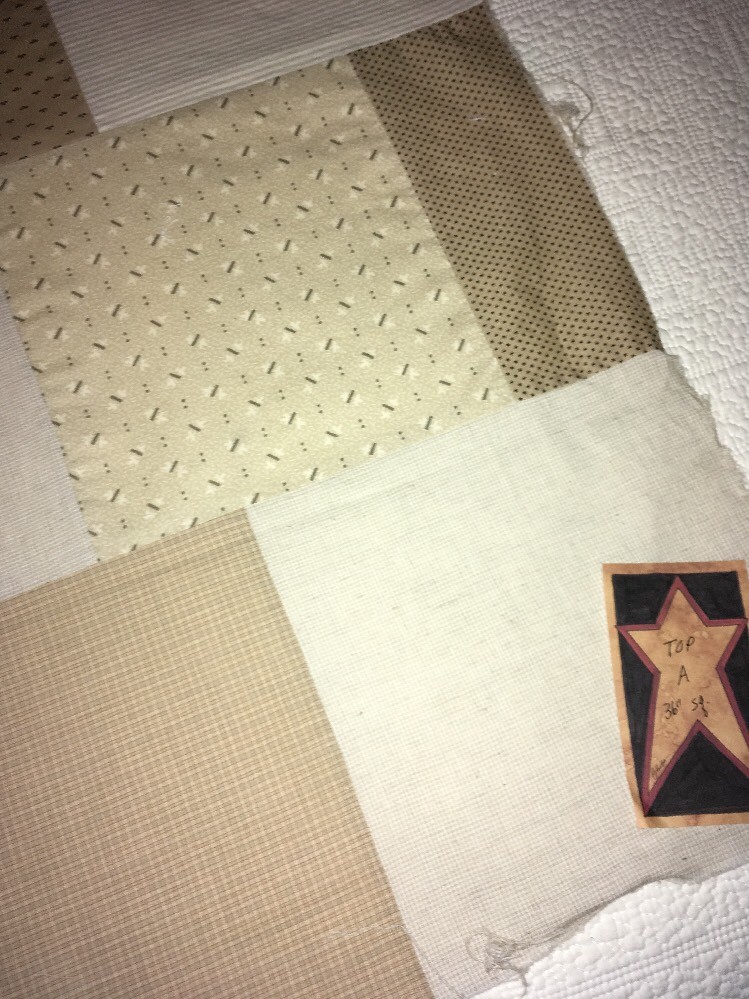 Tan/Beige QUILT TOP  FOR QUILTING  APPLIQUES PRIMITIVE  LOT A