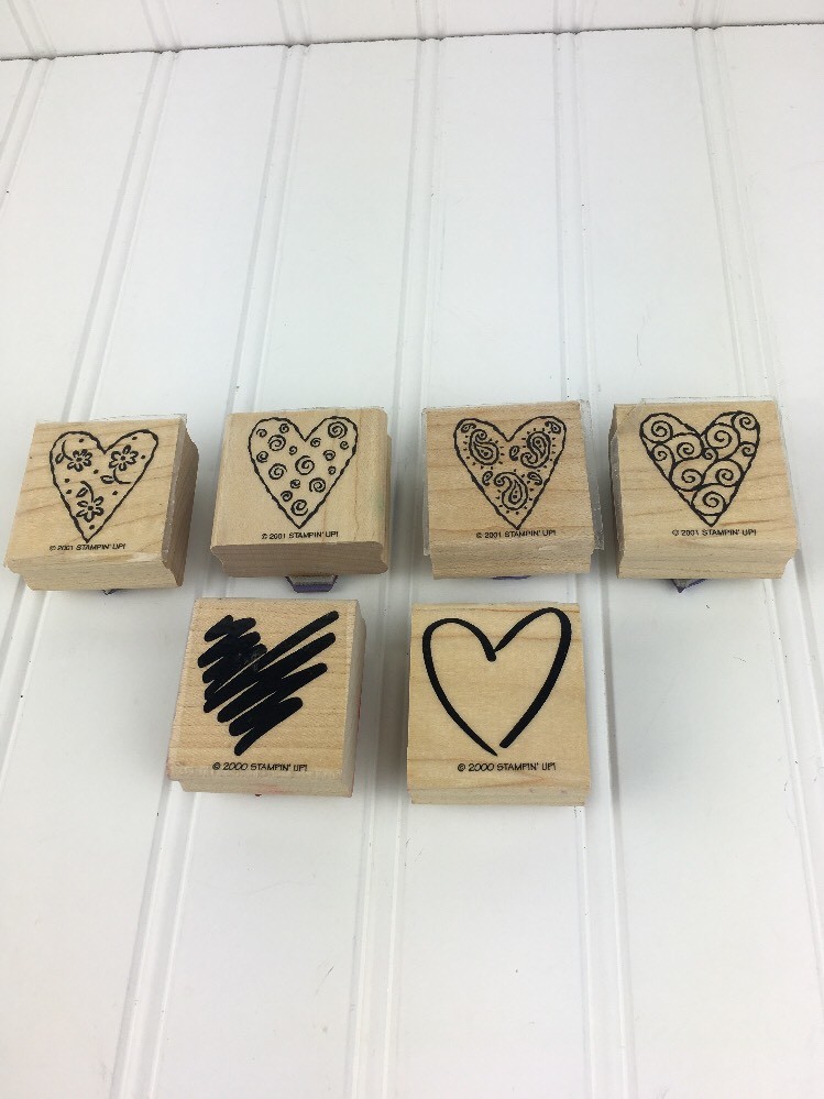 Stampin Up Rubber Stamps Heart Plus Heart Design 2000/2001 Scribble Heart