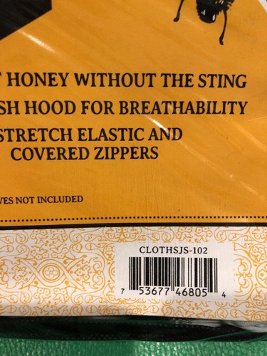 HARVEST LANE HONEY Adult S CLOTHSJS-102 BEE JACKET Beekeeper Bee Keeping Hood