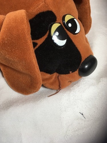 Vintage 80's Tonka Pound Puppies Brown Black Dog Plush Stuffed