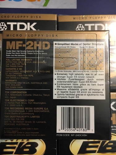 TDK Super EB Micro Floppy Disk Lot Of 8 Packages Of 10 MF-2HD ( 80 Discs ) Total