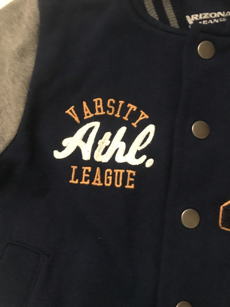 Boys Toddler  Jacket Varsity Blue Gray Coat by Arizona Jeans Co  Sz 5T New