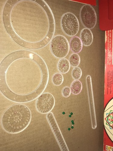 Vintage 1967 Kenner Spirograph Original PARTS LOT Green Head Push Pins Wheels +