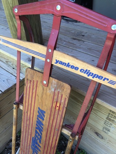 REDUCED yankee clipper sled Flexible Flyer Farm Vtg Wood Antique Plane 545 Decor