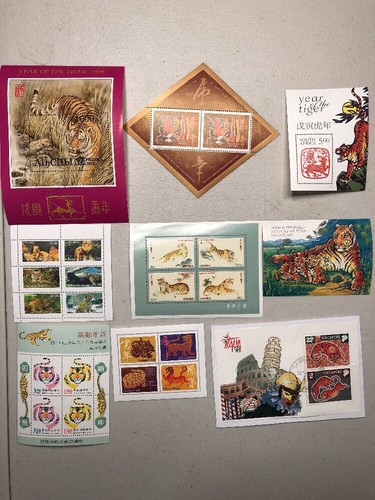 Huge Lot 1998 Year of the Tiger Philatelic Stamps-China Hong Kong Thailand