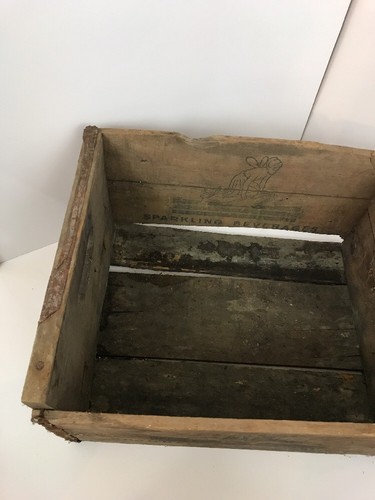 Vintage 1960 White Rock Soda Pop Bottle Wood Crate Box Gas Station Sign 16x13x9