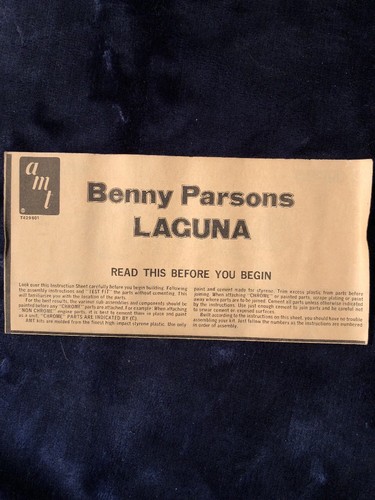 AMT BENNY PARSONS CHEVY LAGUNA - JUNKYARD PARTS ONLY-DIRECTIONS ONLY