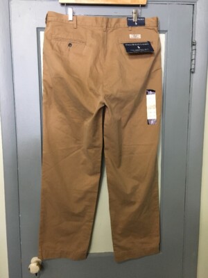 NWT Ralph Lauren Polo Chino Prospect Pants Mens 36-30 Tan Flat Cotton Khakis NOS