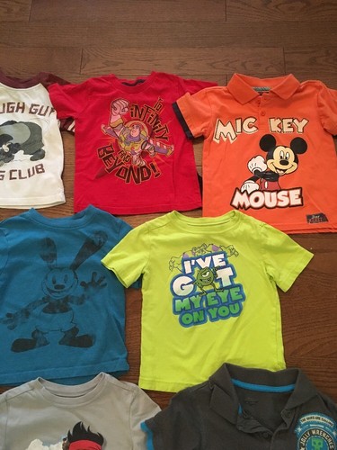 10 Piece Boys Top Short-sleeve Lot Size 3T Toy Story Mickey Mouse Planes EUC
