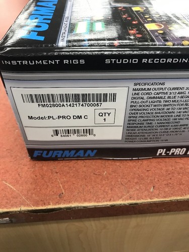 Furman PL-PRO DMC 20 Amp Power Conditioner with Voltmeter/Ammeter