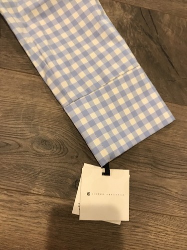 Victoria Beckham Girls Jacket Size L Large Gingham Blue Plaid Nwt