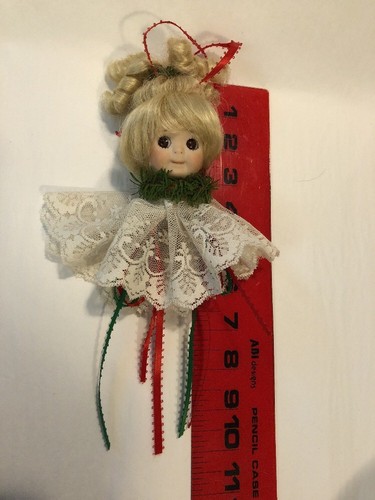 ADORABLE Vintage Googly Eye Doll Head Christmas Ornament Hand-Painted Porcelain