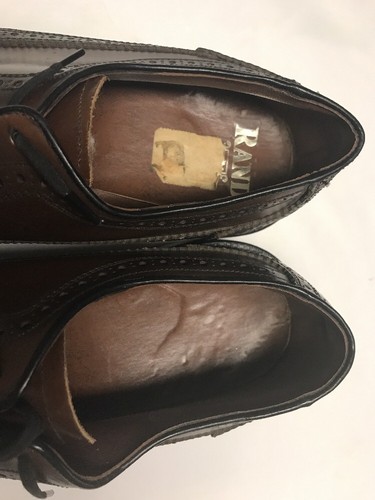 VINTAGE Rand Mens Shoes Size 8 Brown Wing Tip Oxfords Lace up dress shoes