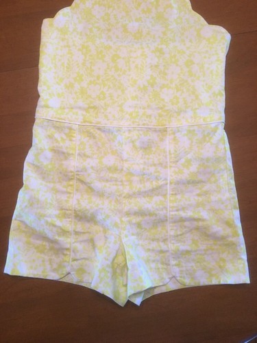 JANIE AND JACK GIRL'S ADORABLE HALTER STYLE  BACK SHORTS ROMPER, SZ 10 RETRO