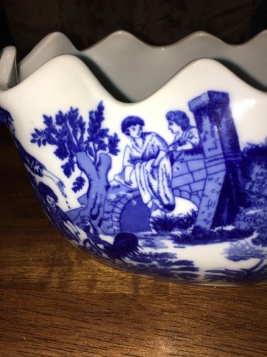 Blue White Porcelain Planter Victoria Ware Ironstone EC