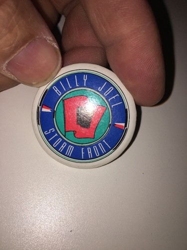 Billy Joel Storm Front 1989 Badge Pin Vintage