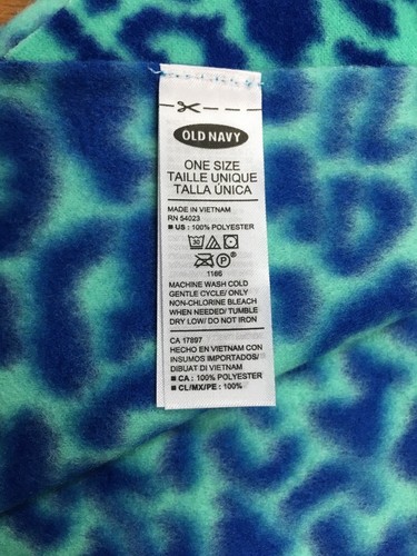 Girls Old Navy Blue Green Leopard Print Fleece Scarf NWT Twins Triplets Quads
