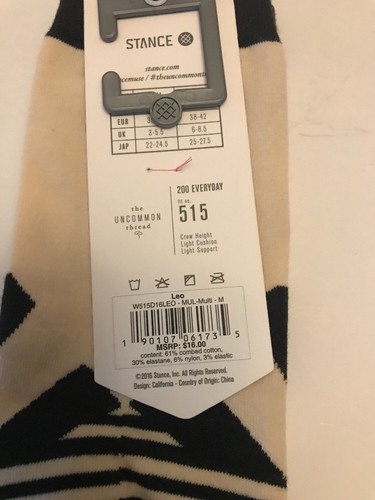 Stance Women Zodiac Collection Socks Sz Medium 8-10.5 Black Blue Crew Leo