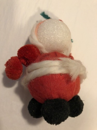 Lot of VINTAGE Cotton Batting Santa Claus Head FELT Ornaments FLANNEL NIGHT CAP