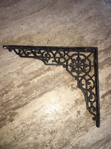 Metal Large Ornate  Corner Brace Bracket Shelf  Wall Mount Black