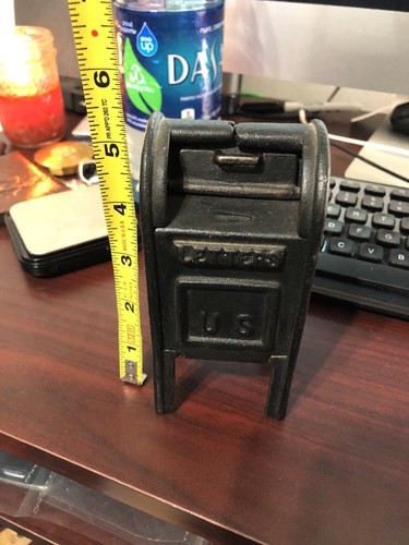 VINTAGE CAST IRON MAIL BOX SEE POCS