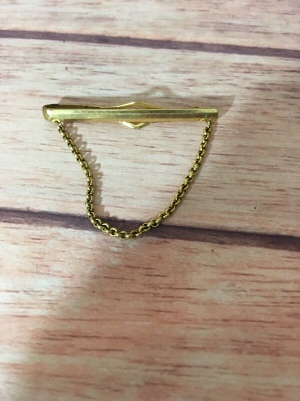 Vintage Anson Sterling Gold Tone Tie Bar / Clasp / Clip