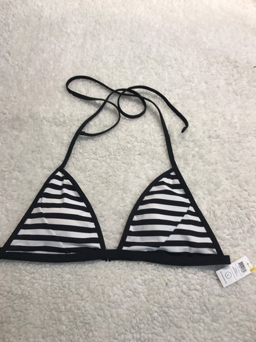 

KATE SPADE SATURDAY Черно-белый купальник бикини с двумя треугольными полосками, Black / white