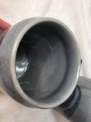 Stoneware Beer 2 Mugs / Stein Blue Ceramic MR West Germany Jugs