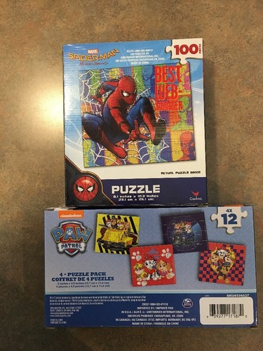 New! Spider-man And Paw Patrol Puzzle Bundle