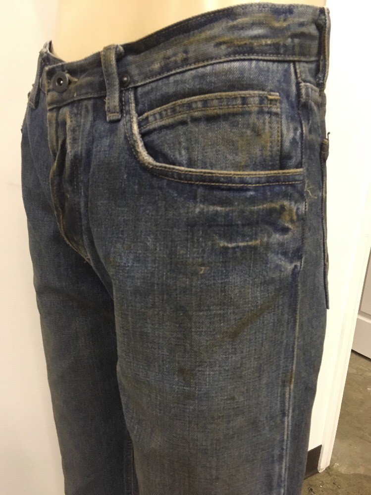 SLAB BY RICK OWENS SLAB BY RICK OWENS MKD2001 JEANS VINTAGE STRAIGHT LEG BLUE HOGS FADED DENIM