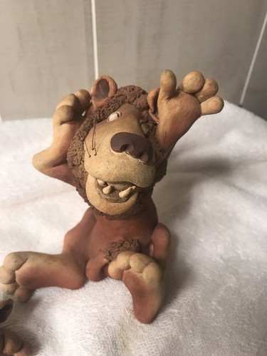 Lions 2 Whimsical Figurines Singled  Victoria Sexton 1982 Art