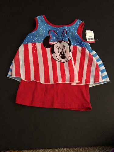 Disney Girls Minnie Mouse Tank Top Red White & Blue Size (XS) 4/5