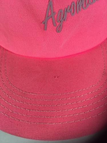 Super Crost Agromatch Seed Corn Fluorescent Pink Snap Made Usa Vintage Hat Cap