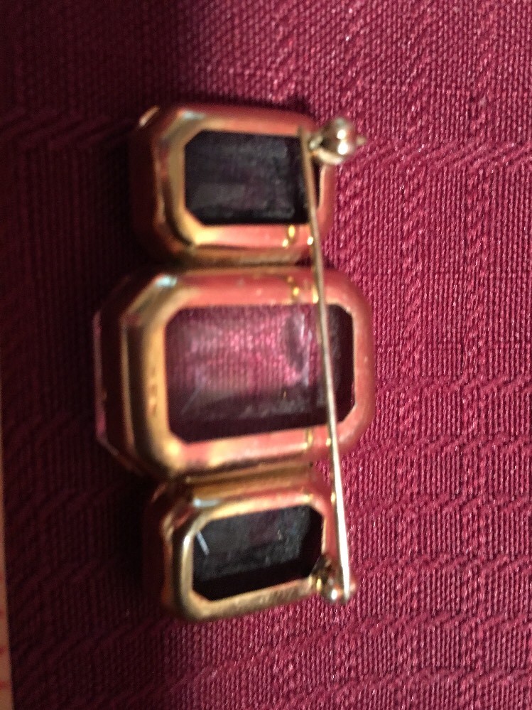 Brooch...2 colored...PIN! Marked NOX...SMART LOOKING!