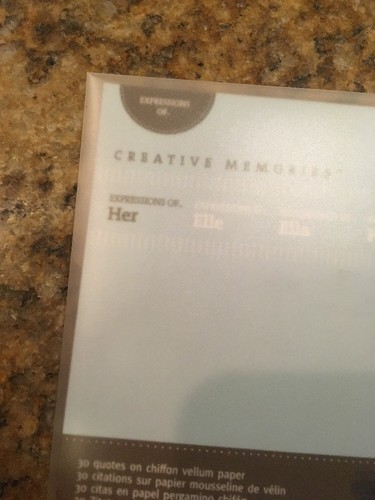 Creative Memories Expressions of HER 30 Quotes Chiffon Vellum  Accents NEW