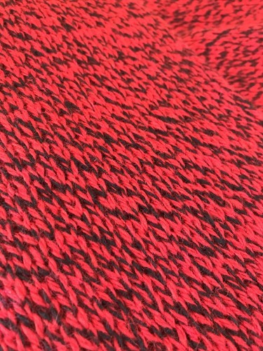 Eddie Bauer Scarf Wrap Pure Wool Knit Outerwear Red Black Fringe