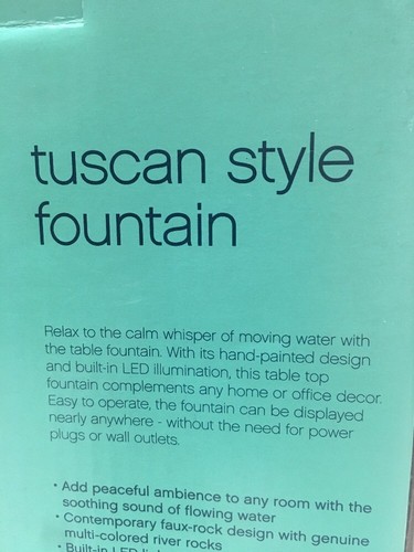 Wayland Square Tuscan Style 3 Tiered Rustic Bowl Style Fountain Tabletop Lighted
