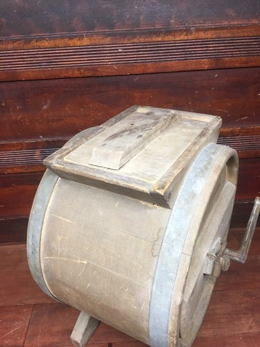 Vintage Wooden Barrel Butter Churn. White Cedar, No.1,3 Gal. Original Lid/Cork.