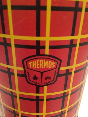 Vintage 1960's Plaid THERMOS Brand Products Red Black Yellow USA