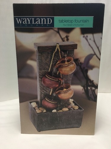 Wayland Square Tabletop Fountain Four Tiered Urns Fountain