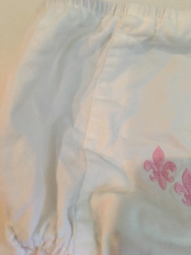 Baby Bloomers Diaper Cover Panties Embroidered Monogrammed Fleur de lis Size S