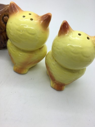 Vintage LEFTON Japan OWL Set Pair of Salt & Pepper Shakers LOT