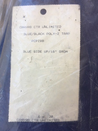 6’ x 30’ Poly Z Blue / Black Tarp 18
