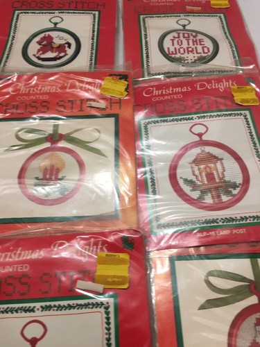 VINTAGE CROSS STITCH CHRISTMAS ORNAMENTS  Kits Lot Of 12
