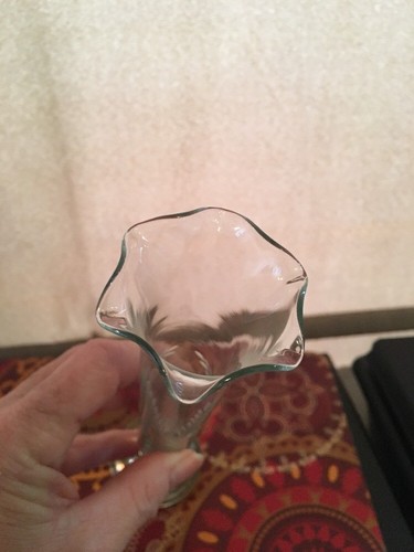 Sterling Silver & Cut Glass Crystal Bud Vase, 7 1/4