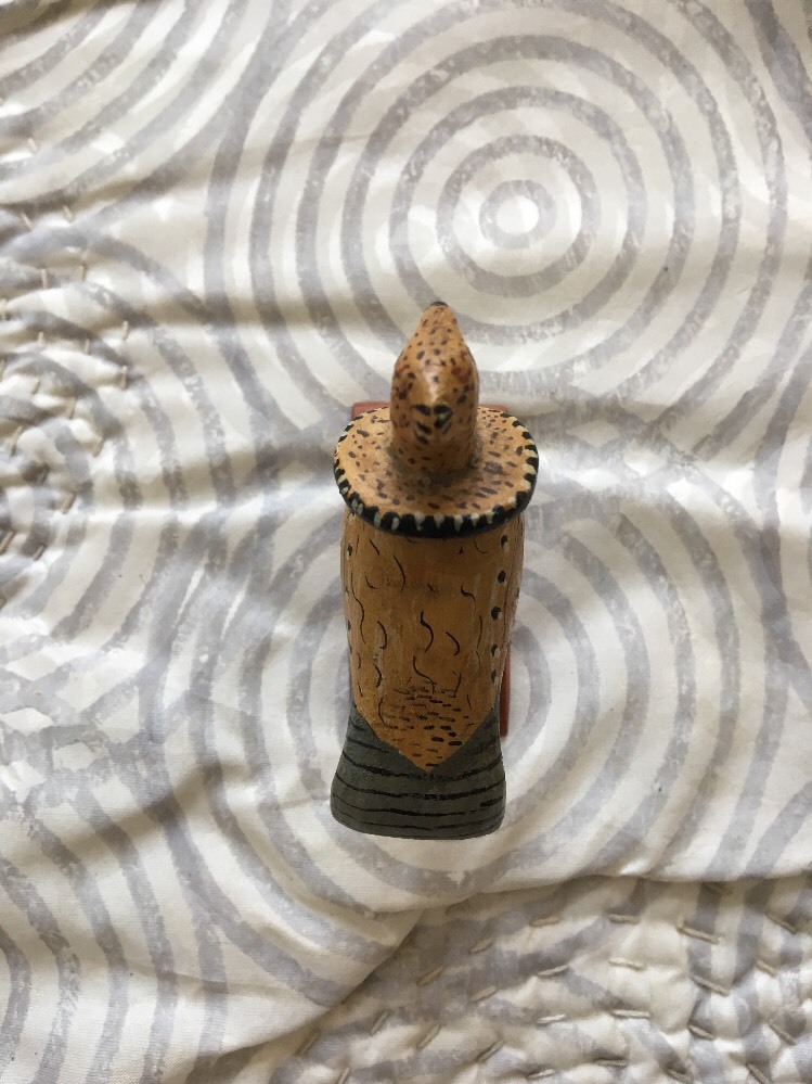 Vtg Collectible Signed D Ward Miniature Ruffed Grouse Painted Wood Bird Carving