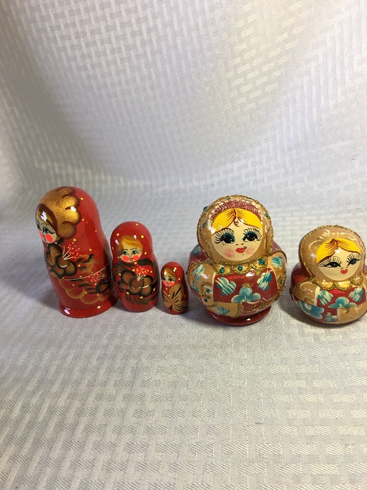 NESTING DOLL STACKING DOLLS TWO  SETS