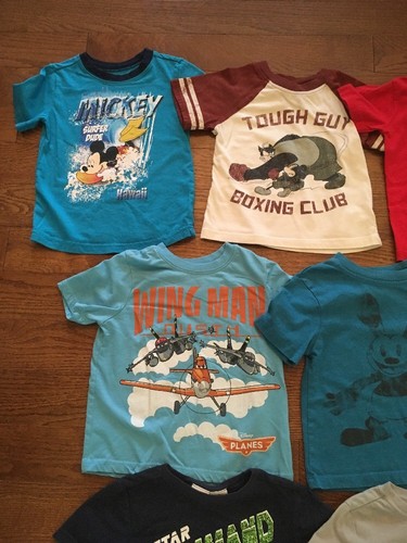 10 Piece Boys Top Short-sleeve Lot Size 3T Toy Story Mickey Mouse Planes EUC
