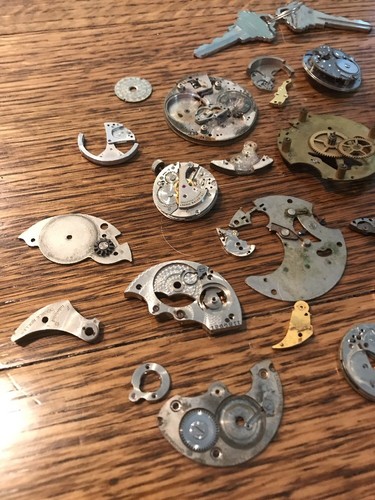 Lot Approx 180g Watch Movement Parts - Steampunk Art Repair